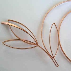 Lilian Chen's Sketch Style Wire Leaf - , Wire Jewelry Design, Design, Copper wire sculpture